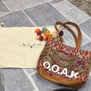 Nena & Co. Vibrant Red and Tan Shoulder Bag